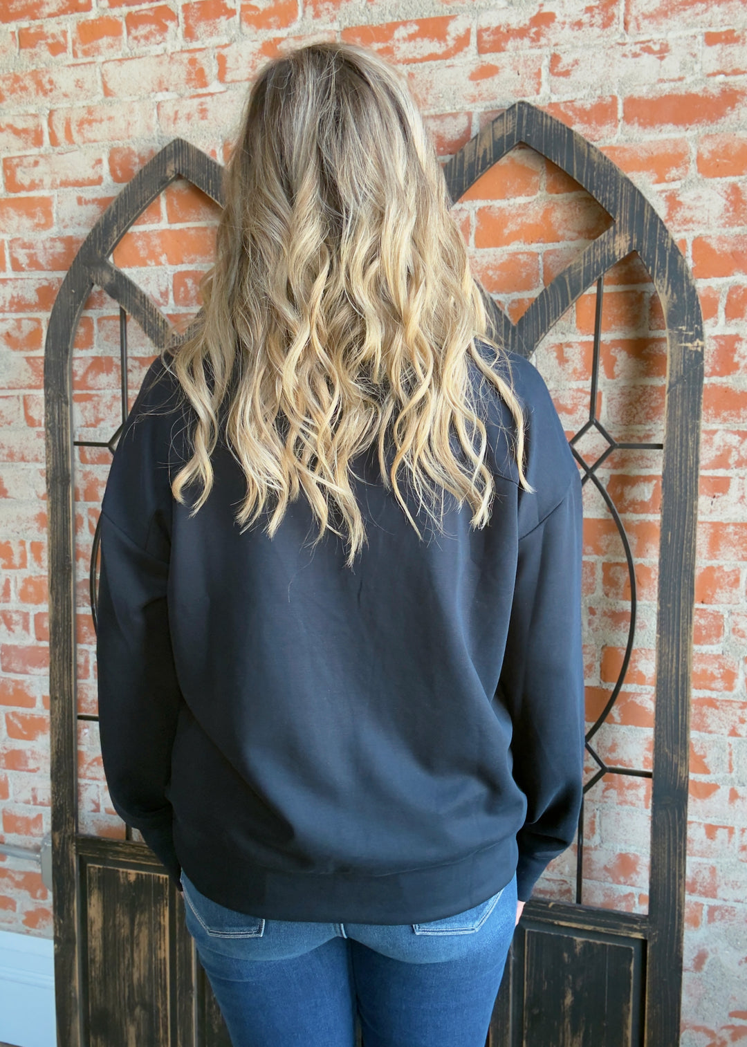Let It Go Scuba Collared Crew-Navy
