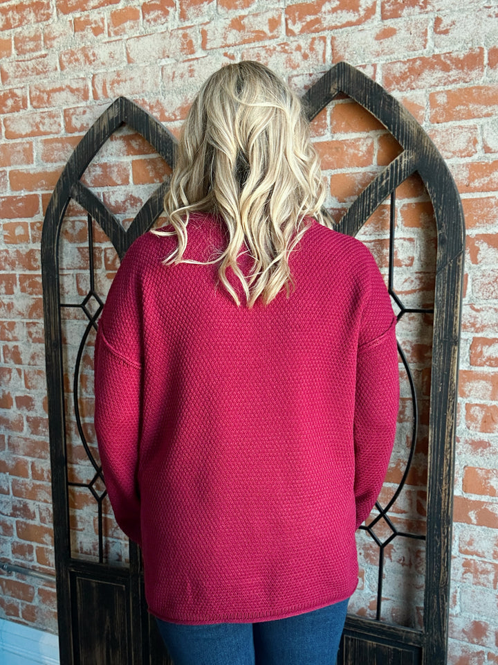 On My Side Button Henley Sweater-Multiple