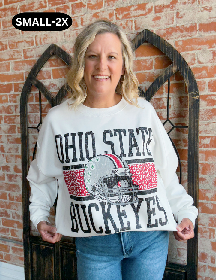 OSU Fair Catch Leopard Crewneck