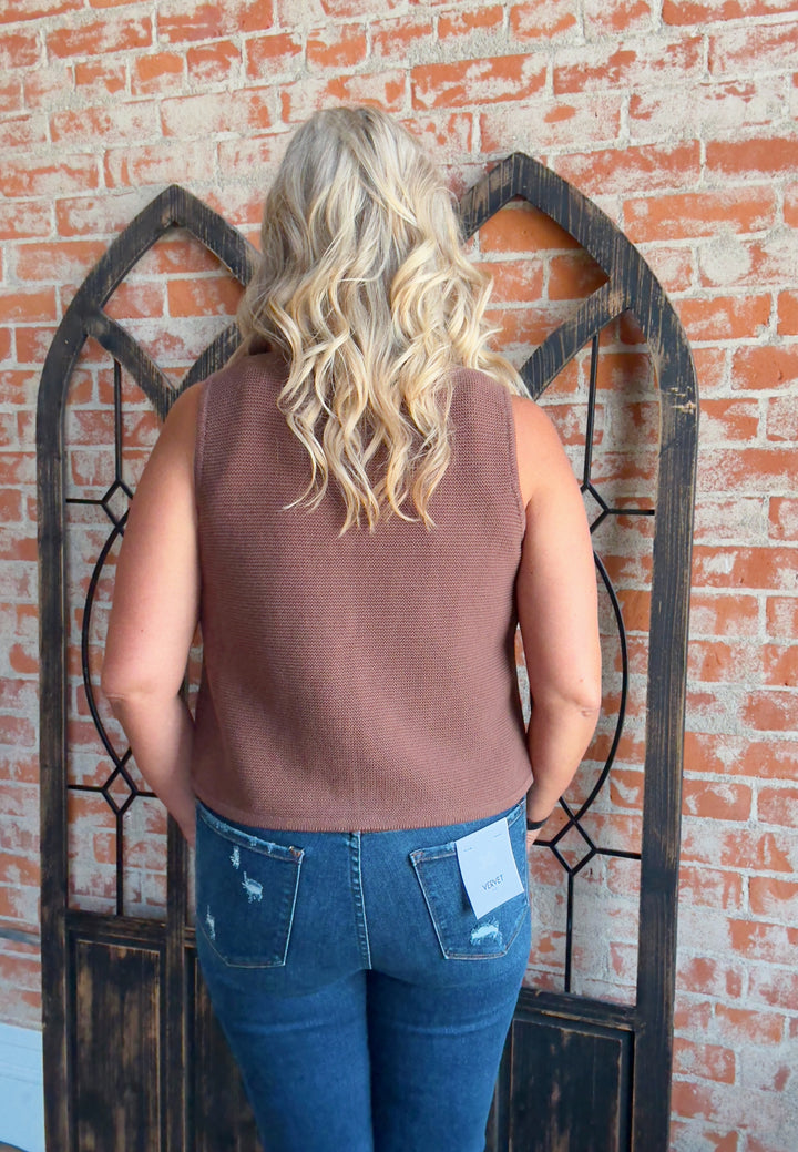 See The Vision Sweater Vest-Brown