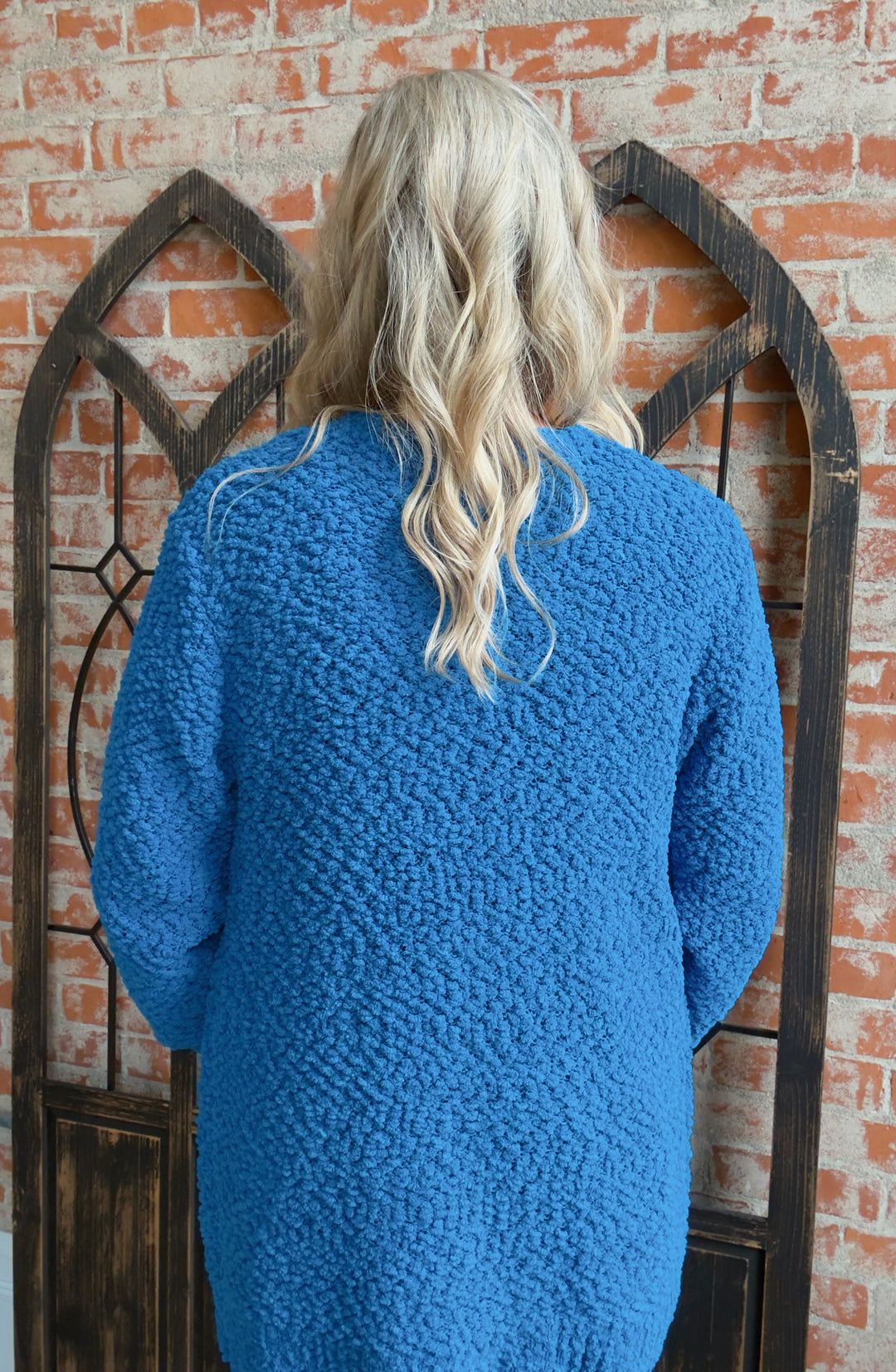 Wrap Me In Warmth Popcorn Cardigan-Ocean Blue