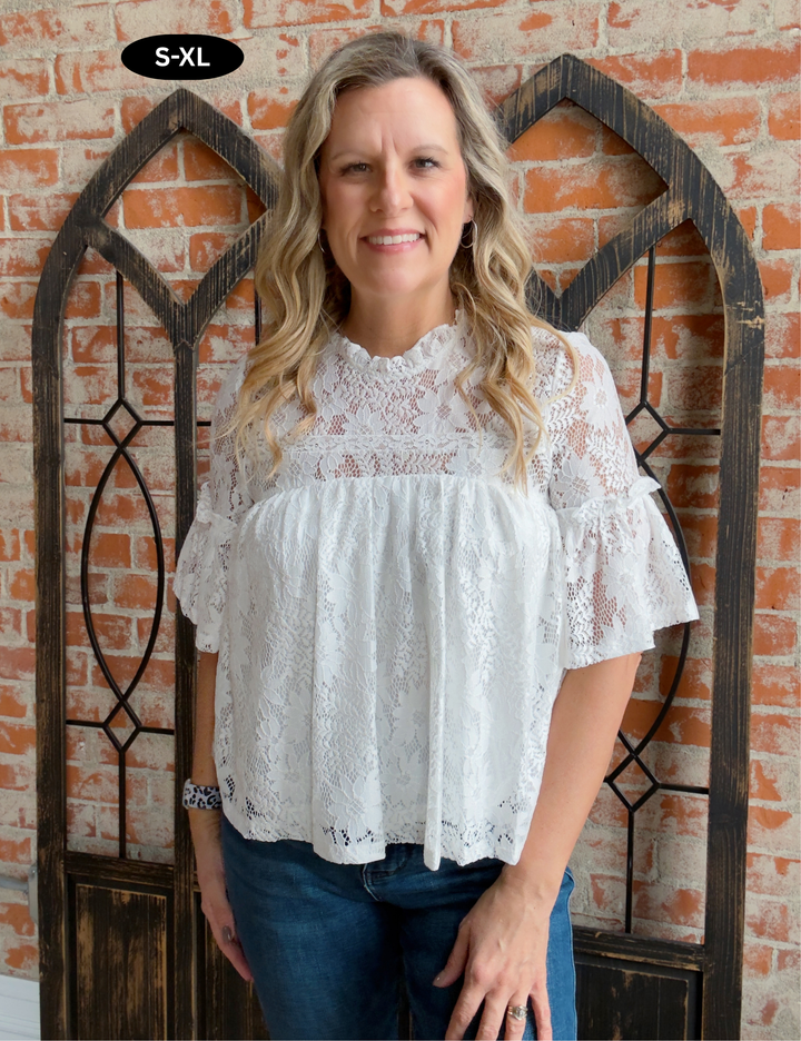 I Have Plans Lace Blouse