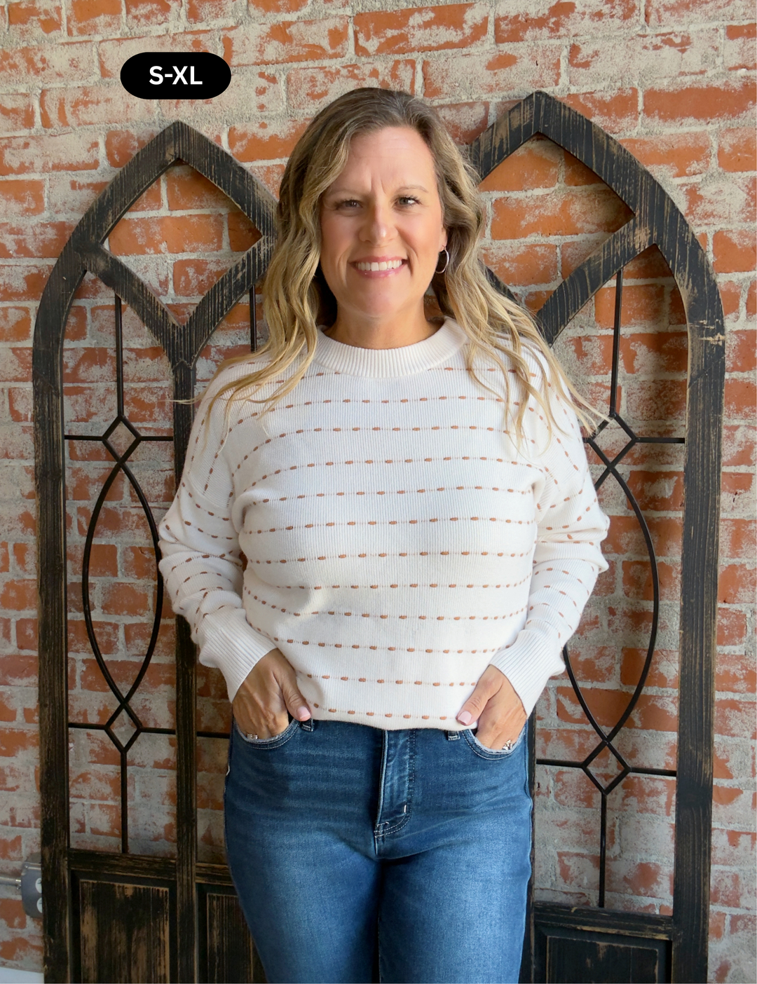 Golden Moment Skip Stripe Sweater