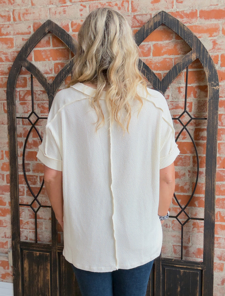 Just What You Need Ribbed Tee-Neutral Tones