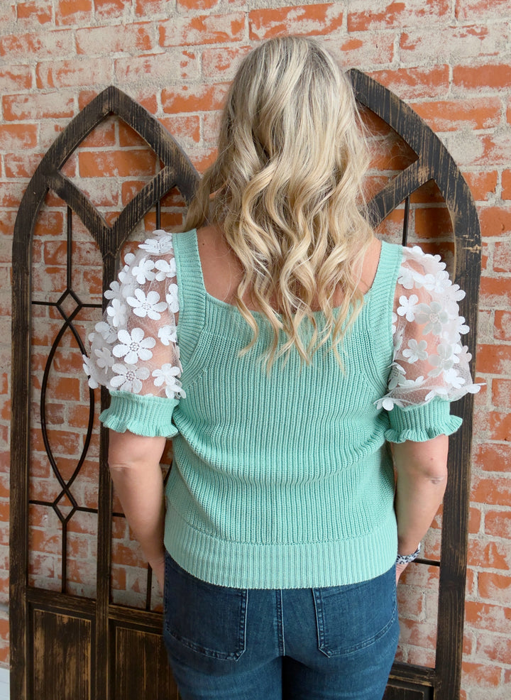 Good Mood Floral Sleeve Sweater