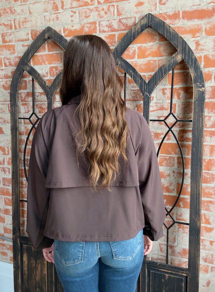 Swift Move Windbreaker Jacket-Coffee Bean