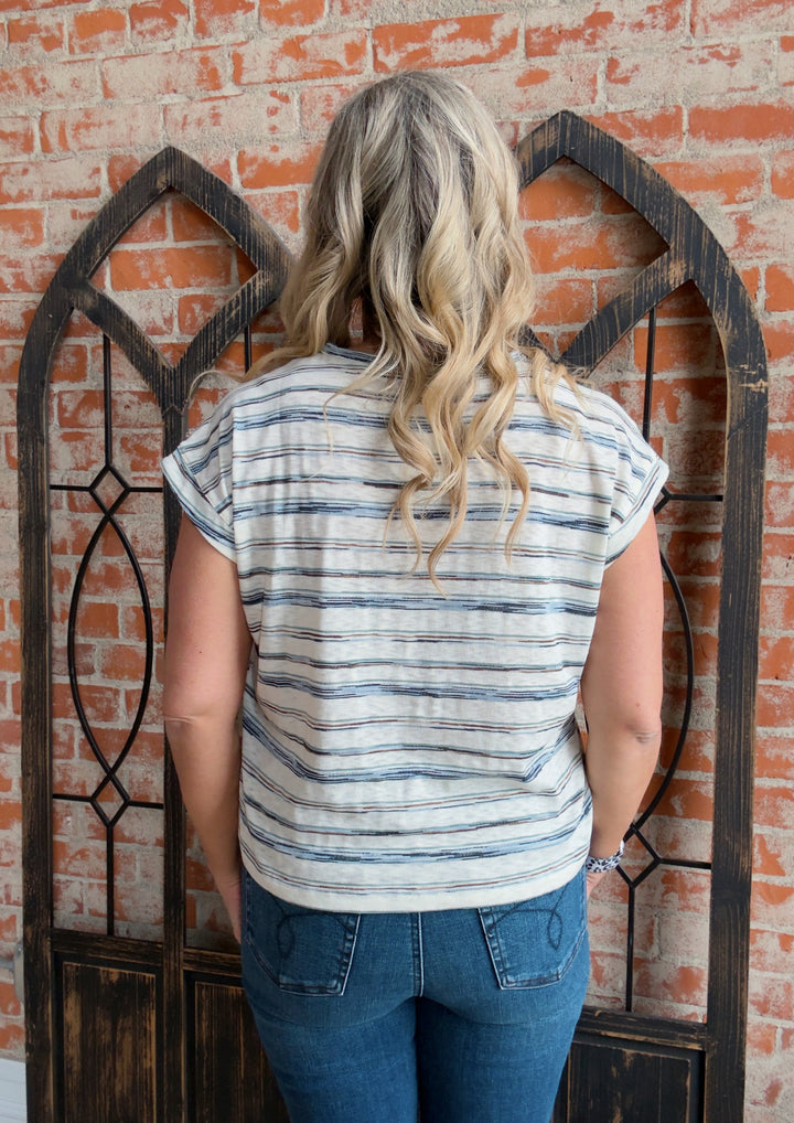 What I Want Striped Tee-Blue