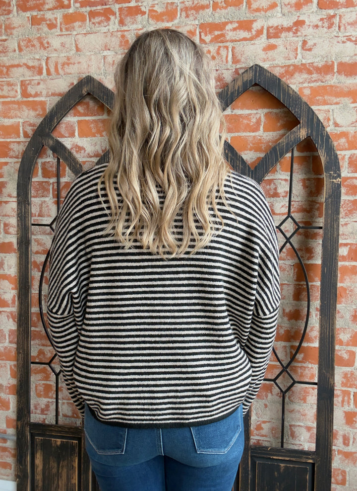 Top Of Mind Striped Sweater Cardigan- 4 Colors