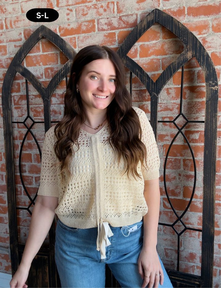 With A Twist Scrunched Crochet Sweater