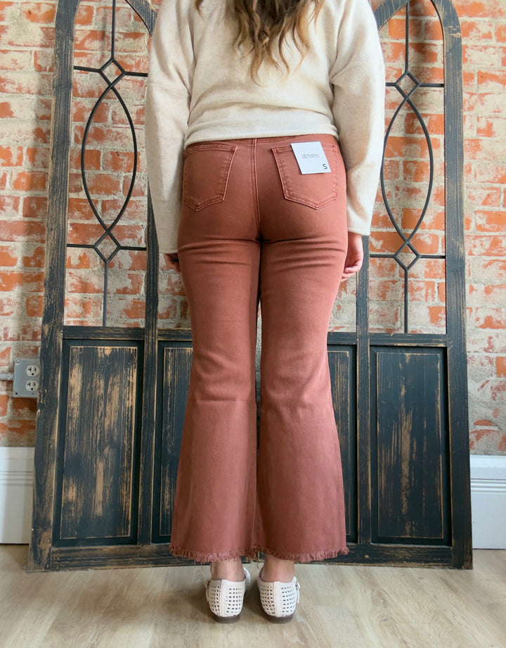 Zenana It's A Necessity Kick Flare- Dark Rust