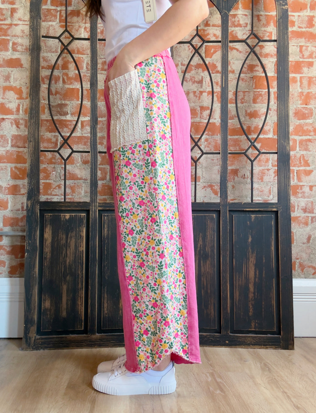 My Lucky Floral Color Block Pants