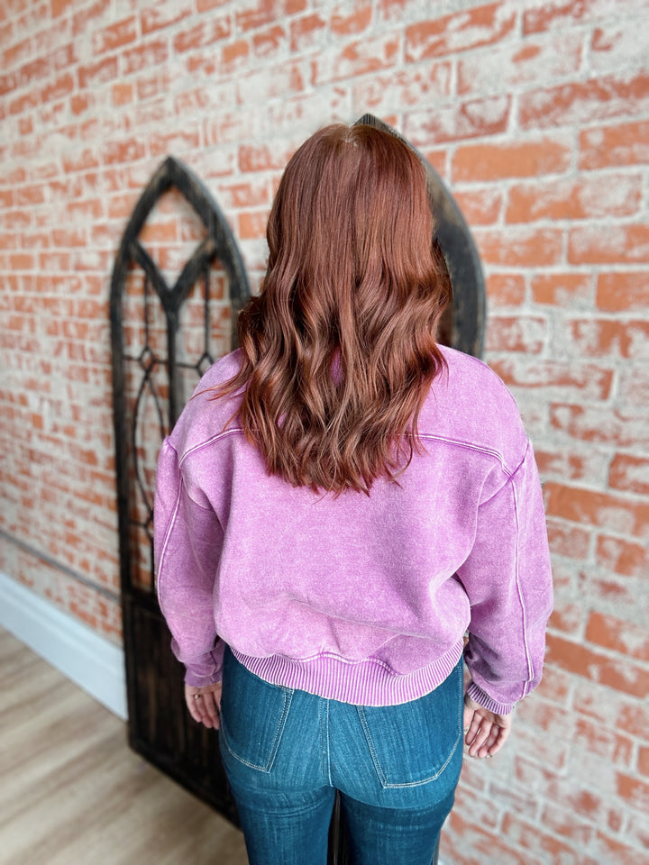 On The Daily Acid Wash Cropped Pullover