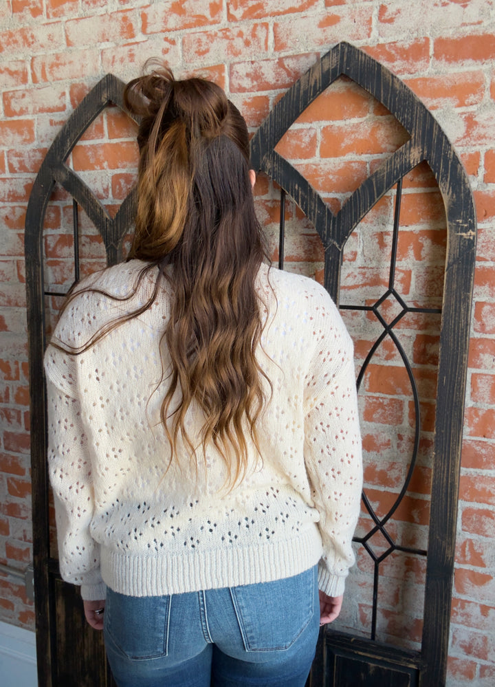 Berry Floral Embroidered Cardigan