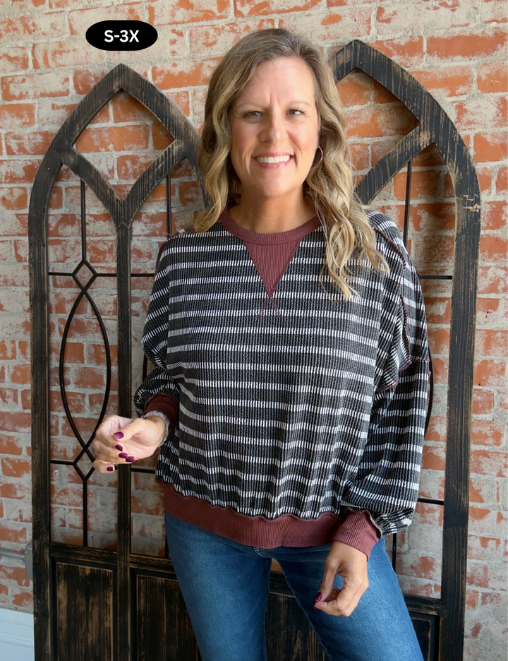 What's Next Striped Long Sleeve