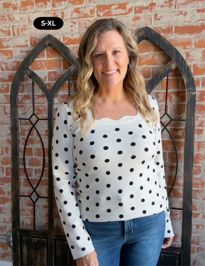Feelin' Lovely Polka Dot Sweater