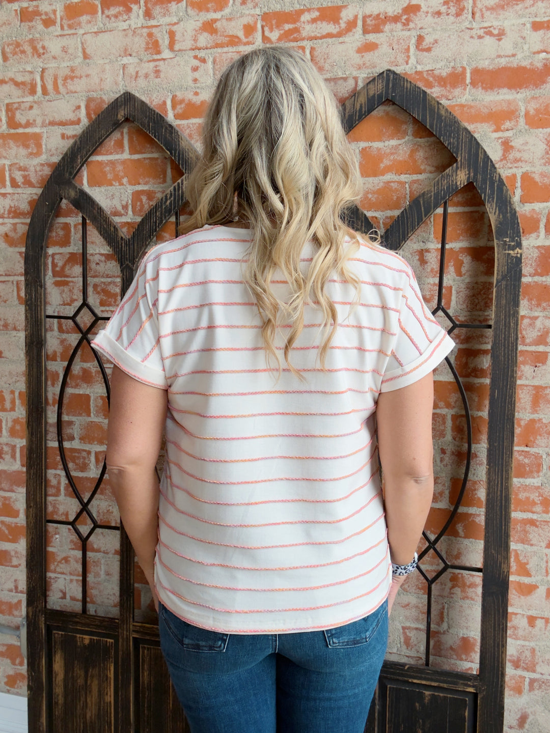Soft Burst Textured Stripe Tee