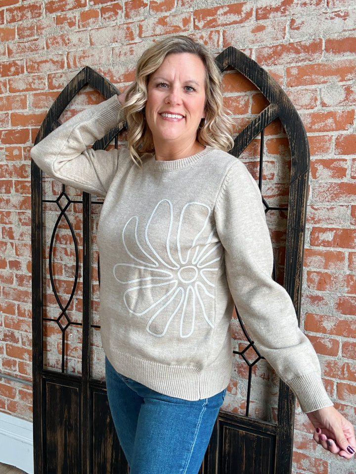 Sweet Blossom Oatmeal Sweater