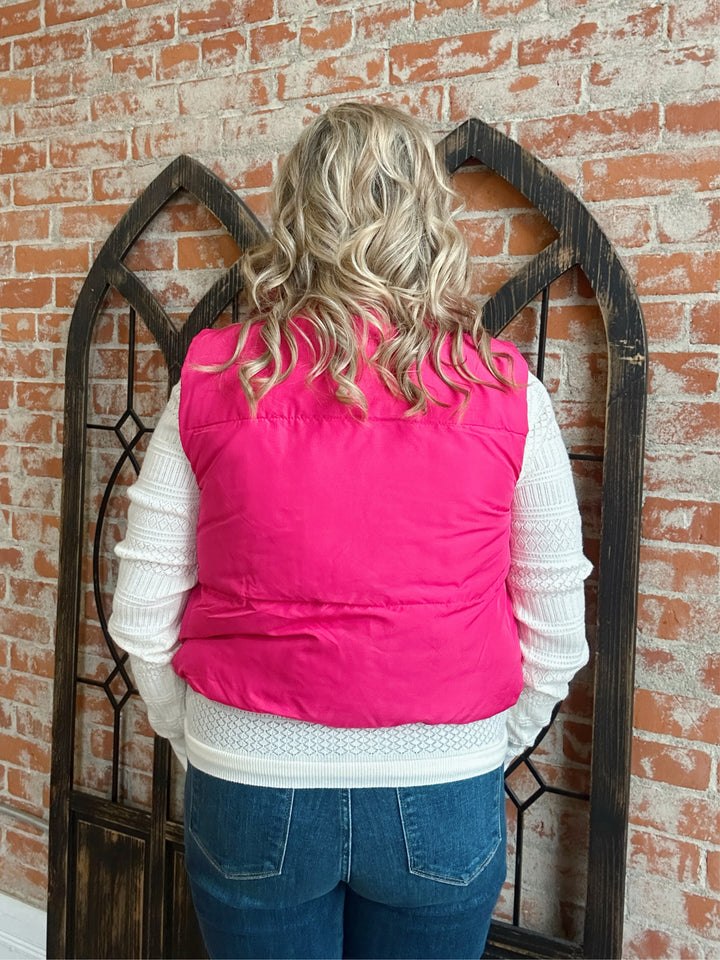 The First Flurry Vest- Fuchsia