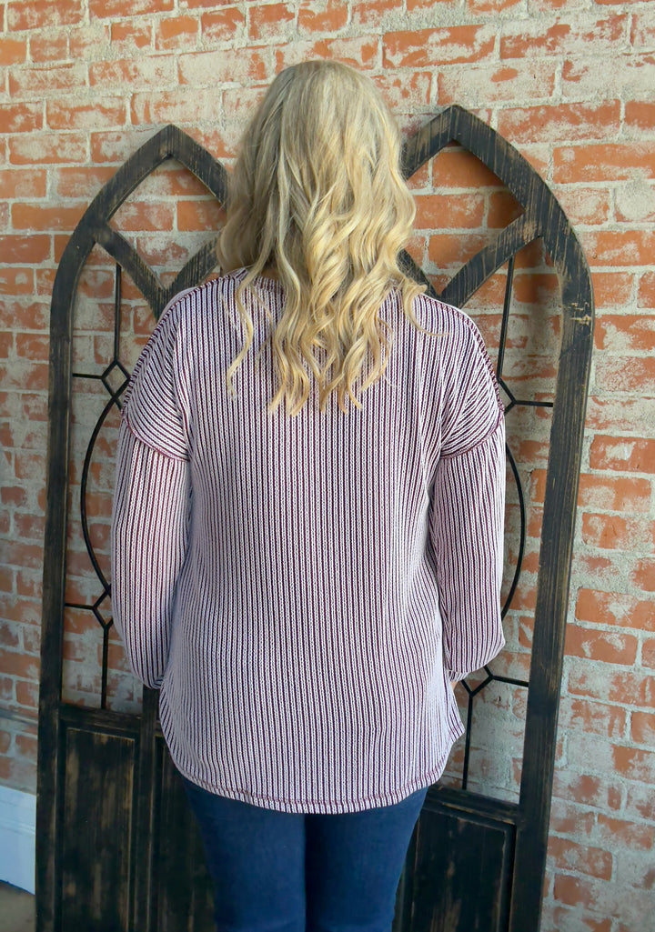 Take Another Look 2 Tone Ribbed Long Sleeve