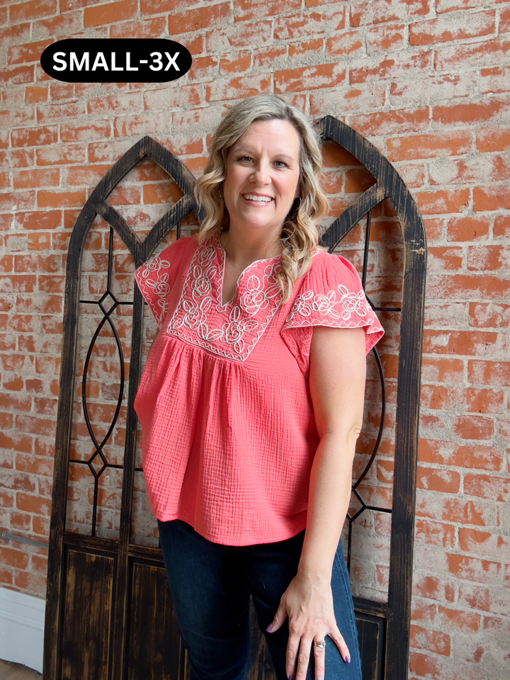 Raise Your Standards Embroidered Blouse