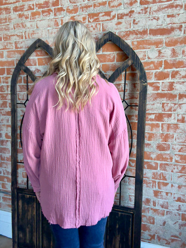 Got Your Back Gauze Button Up- 6 Colors
