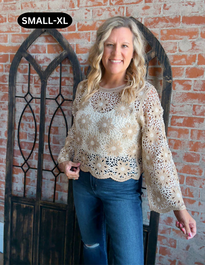 Best Of Me Floral Crochet Sweater
