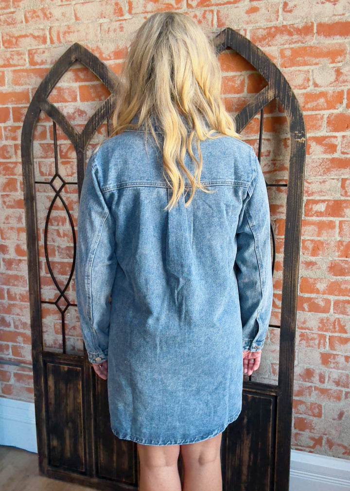 Catch A Stare Denim Dress