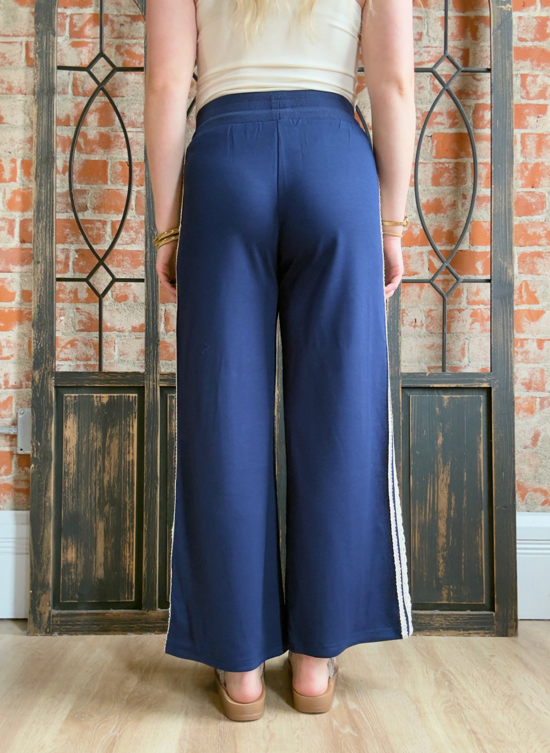 Make A Big Impression Crochet Trim Pant