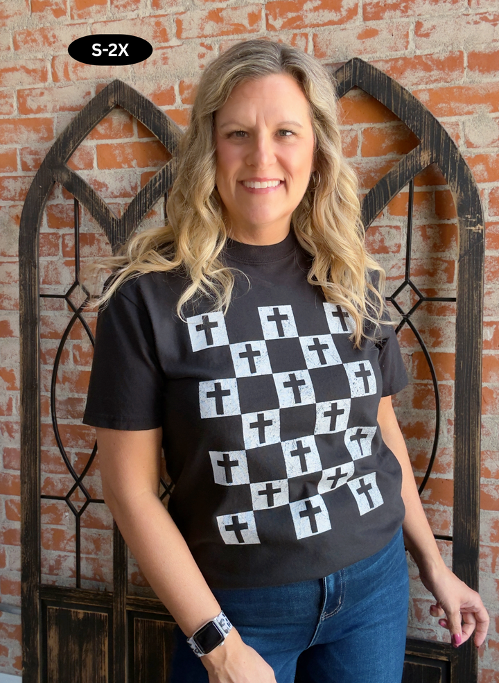 Checkered Cross Graphic Tee