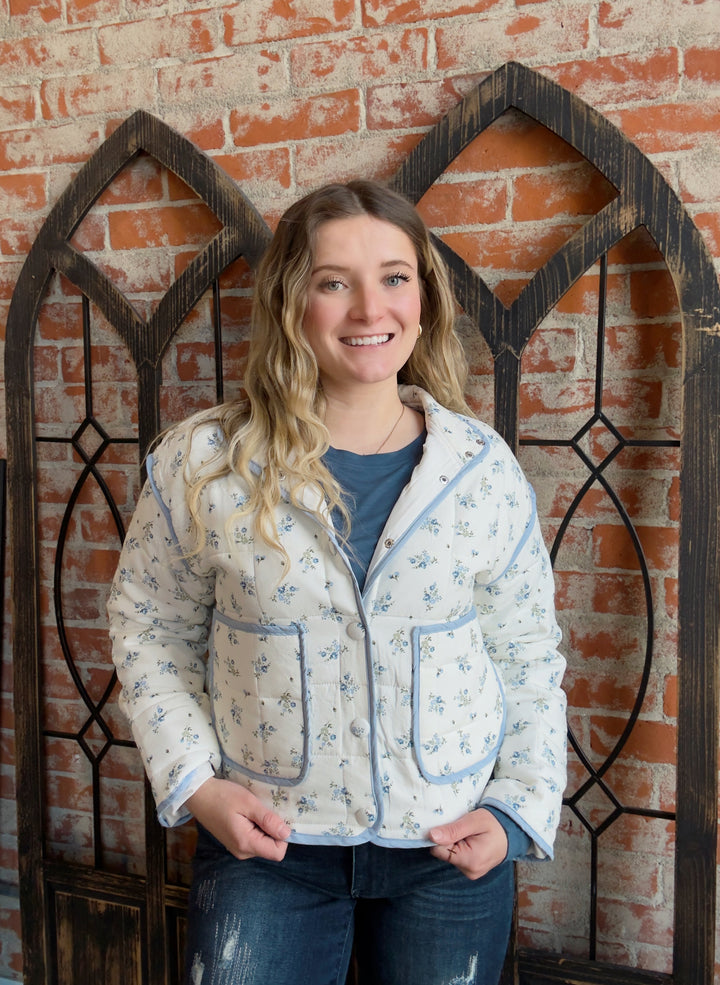 A Breath Of Fresh Air Quilted Floral Jacket