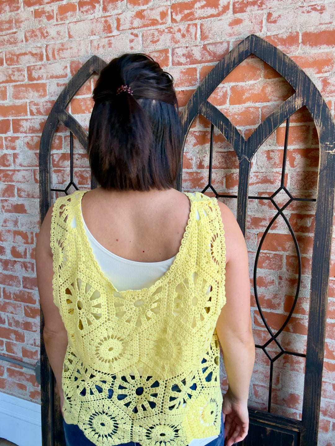 Make Your Head Spin Crochet Tank-Canary Yellow