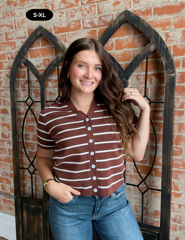Another Good Idea Striped Sweater Cardigan