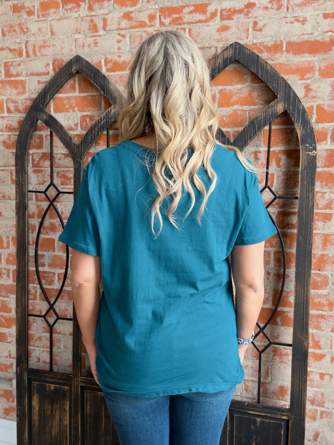Put My Trust In You Boyfriend Tee-Blue Tones