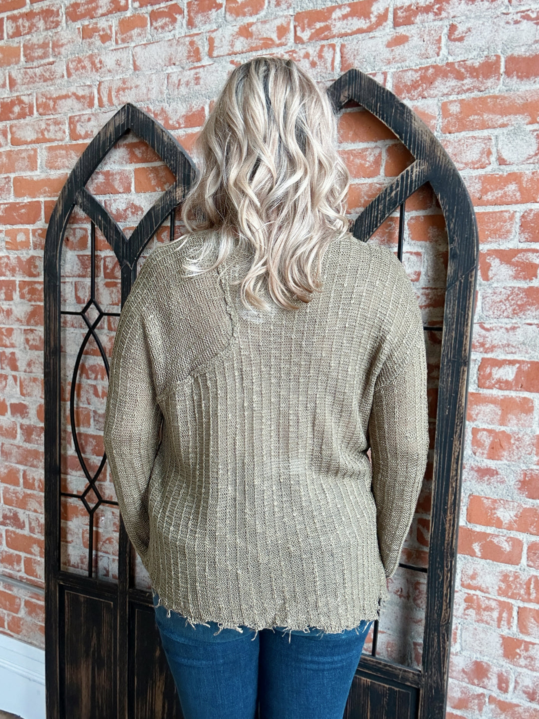 Where You Are Light Olive Sweater