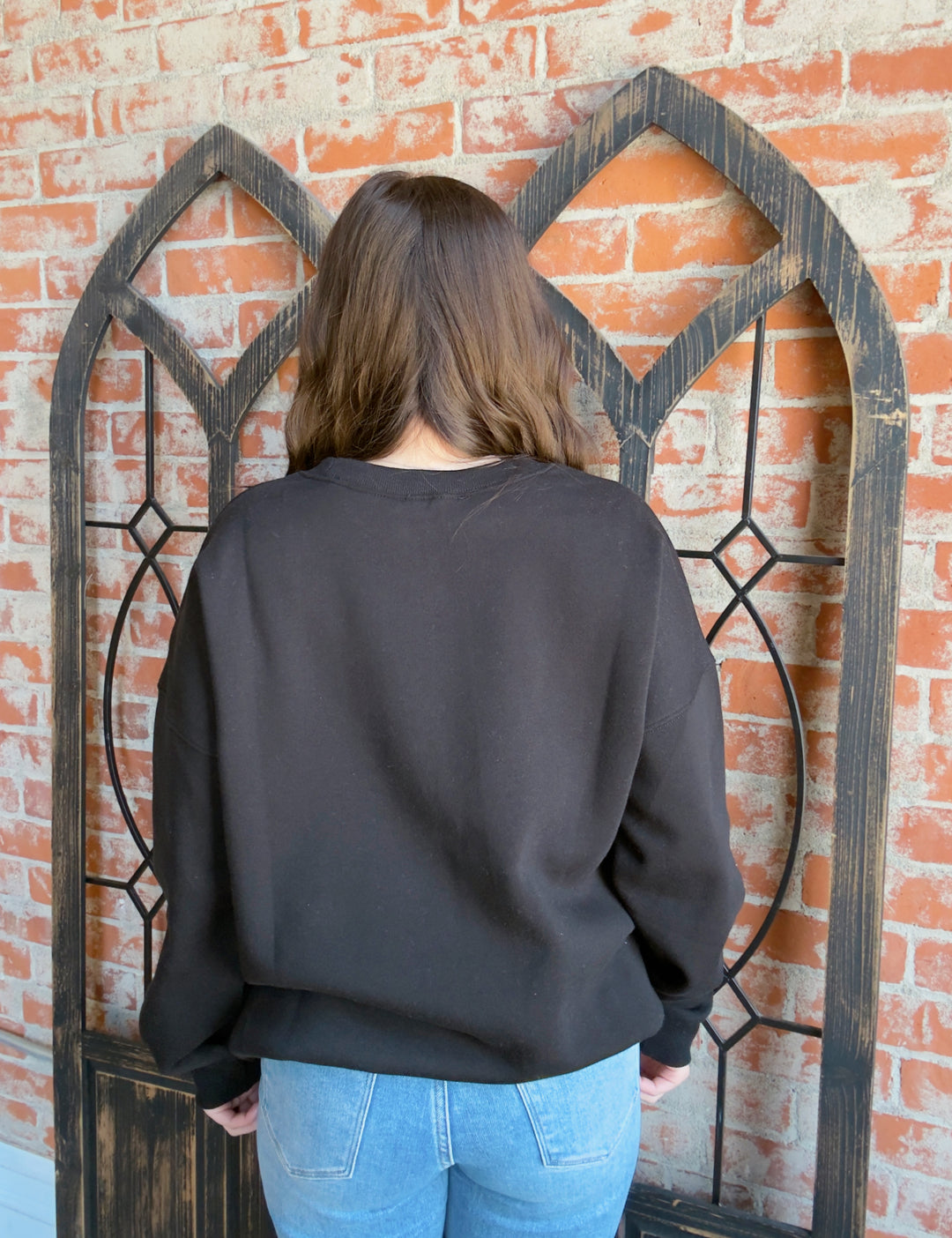 Cozy By The Campfire Crewneck-Black & Charcoal