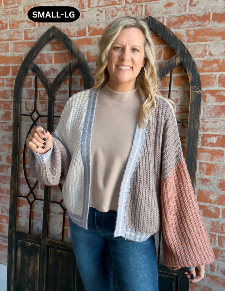 Make Note Of It Color Block Cardigan
