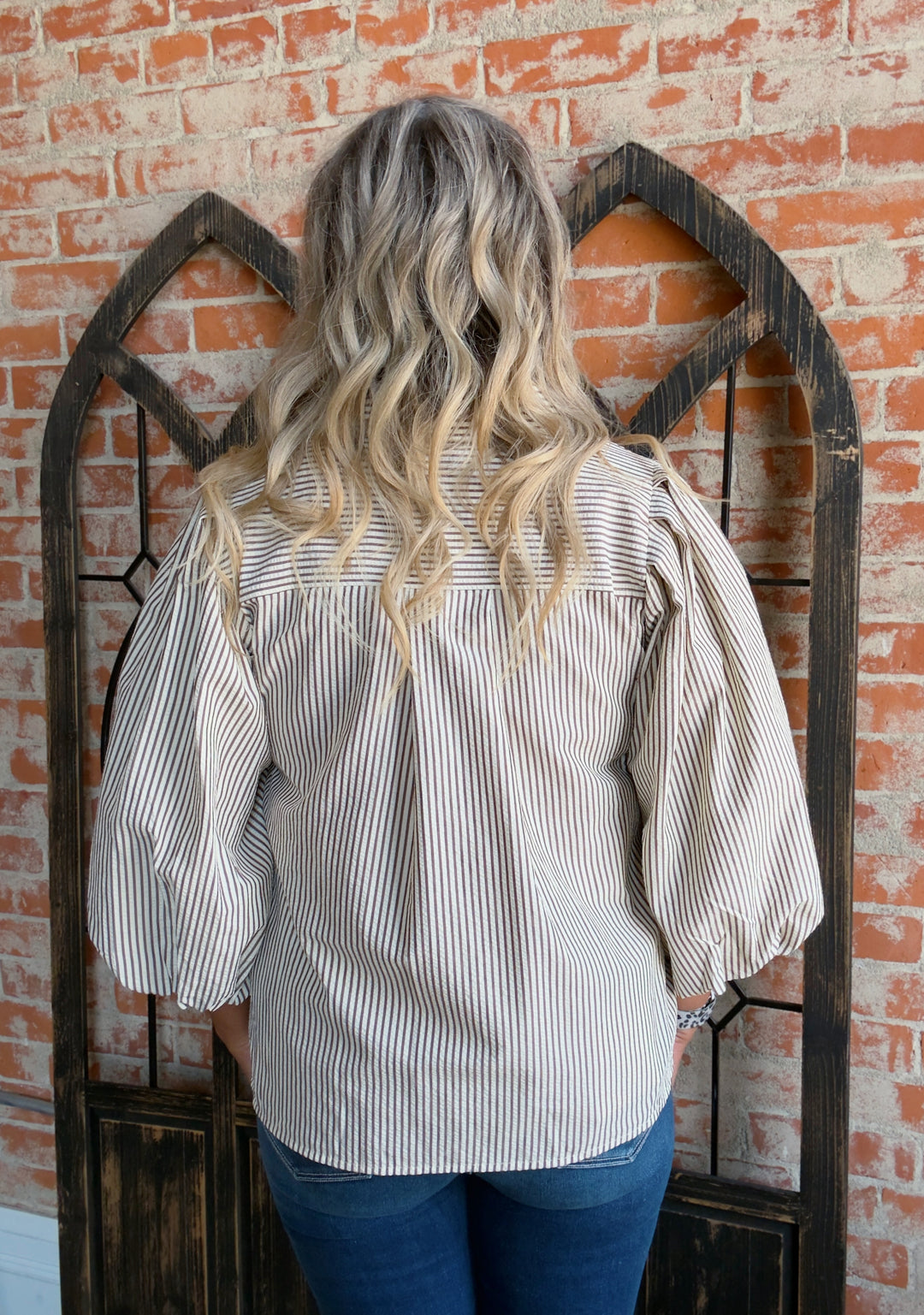 All The Luck Striped Blouse
