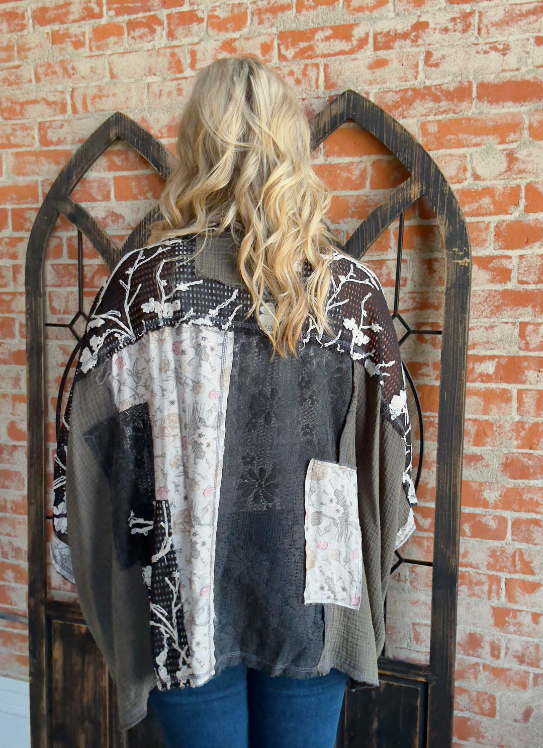 Come With Me Grey Crochet Kimono