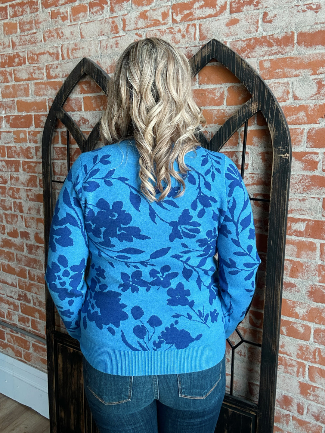 Going To Bloom Sweater-Royal Blue