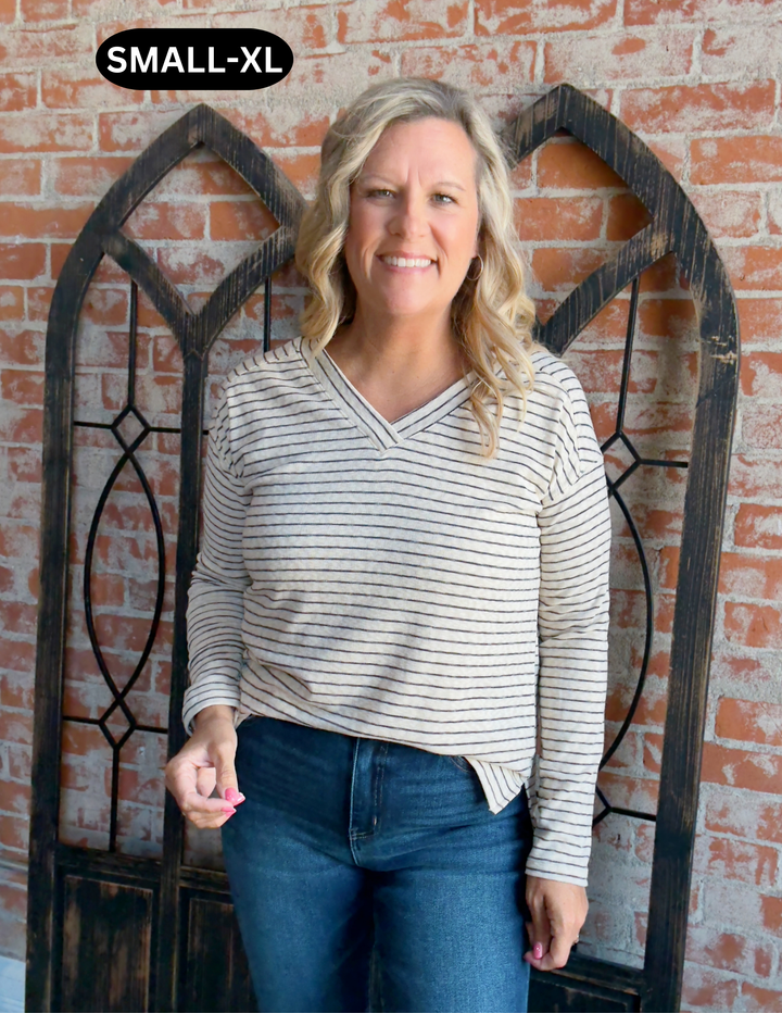 No Regrets Striped Long Sleeve