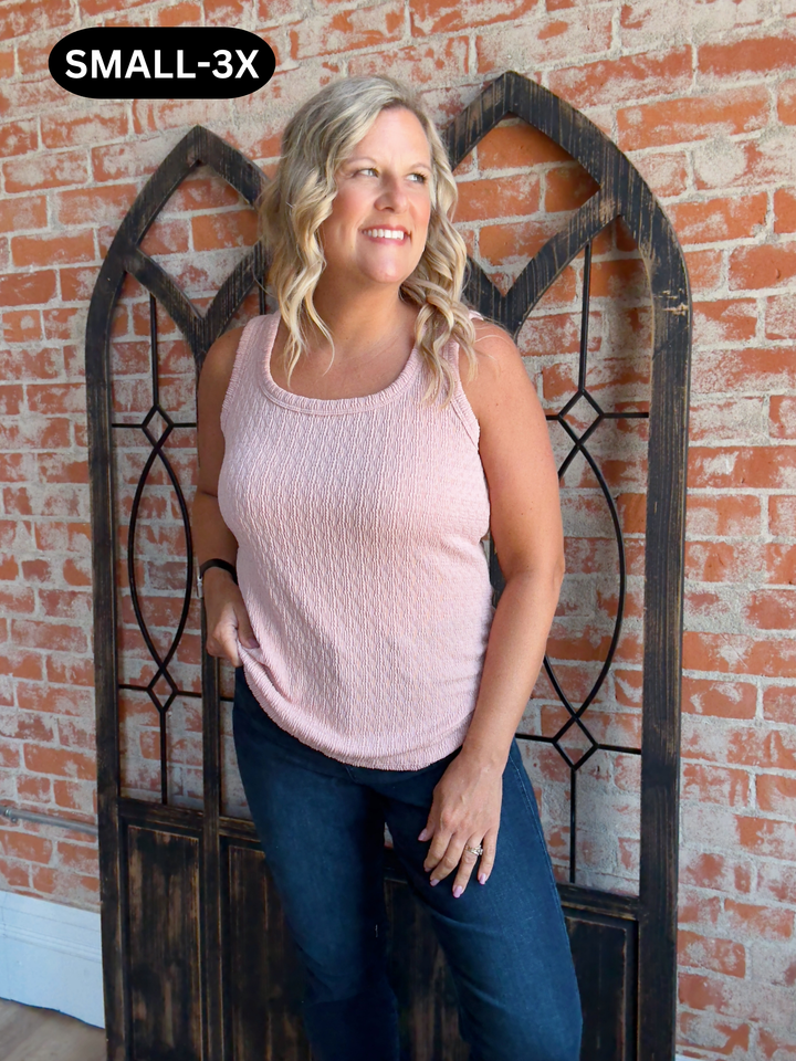 Soft Spoken Tank-Rose