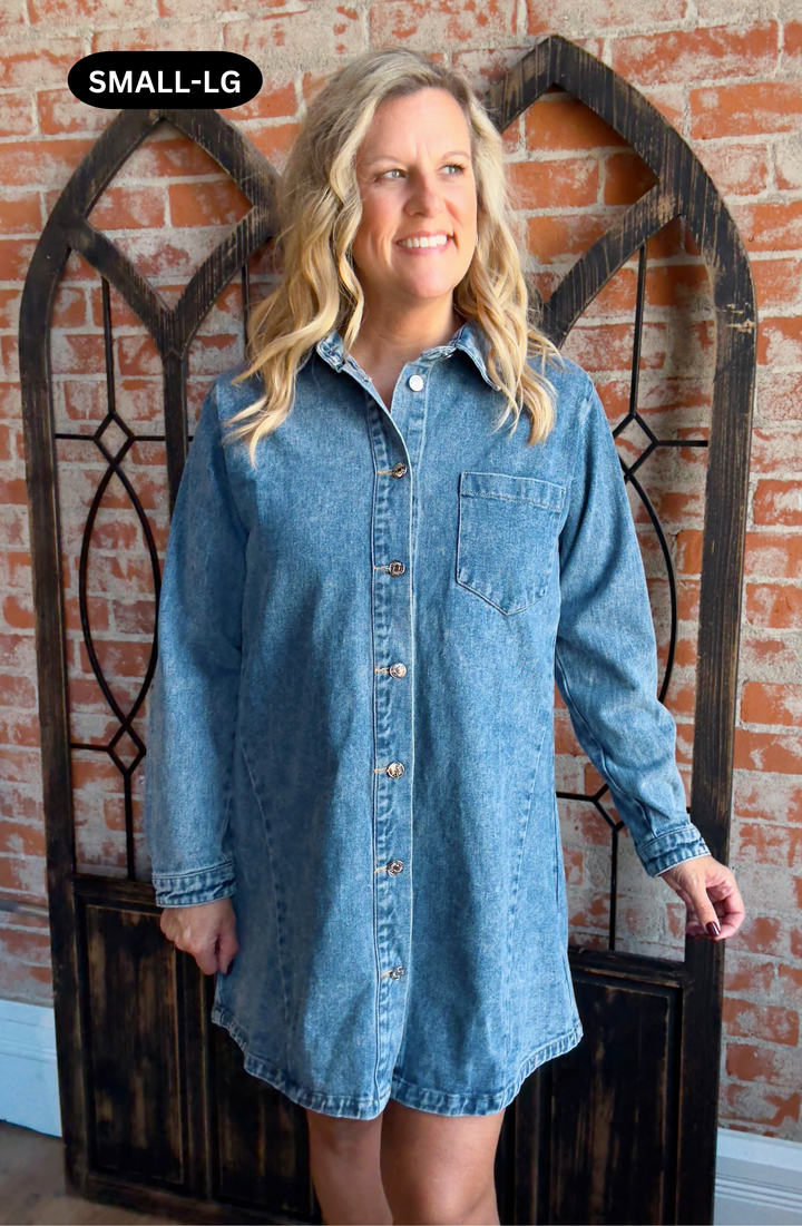 Catch A Stare Denim Dress