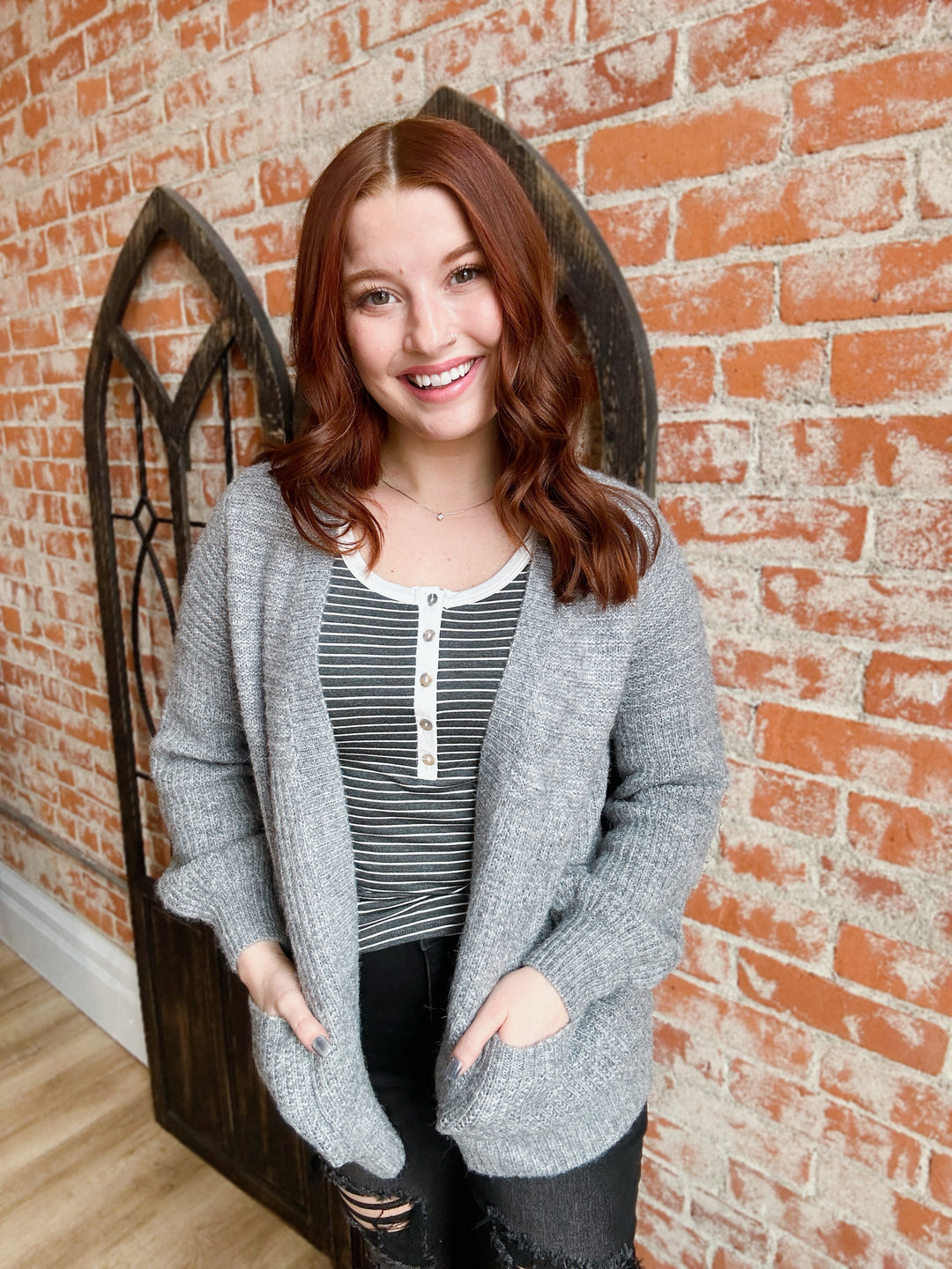 Stay Selective Gray Cardigan
