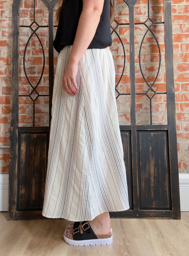 A Slow Day Pinstriped Skirt