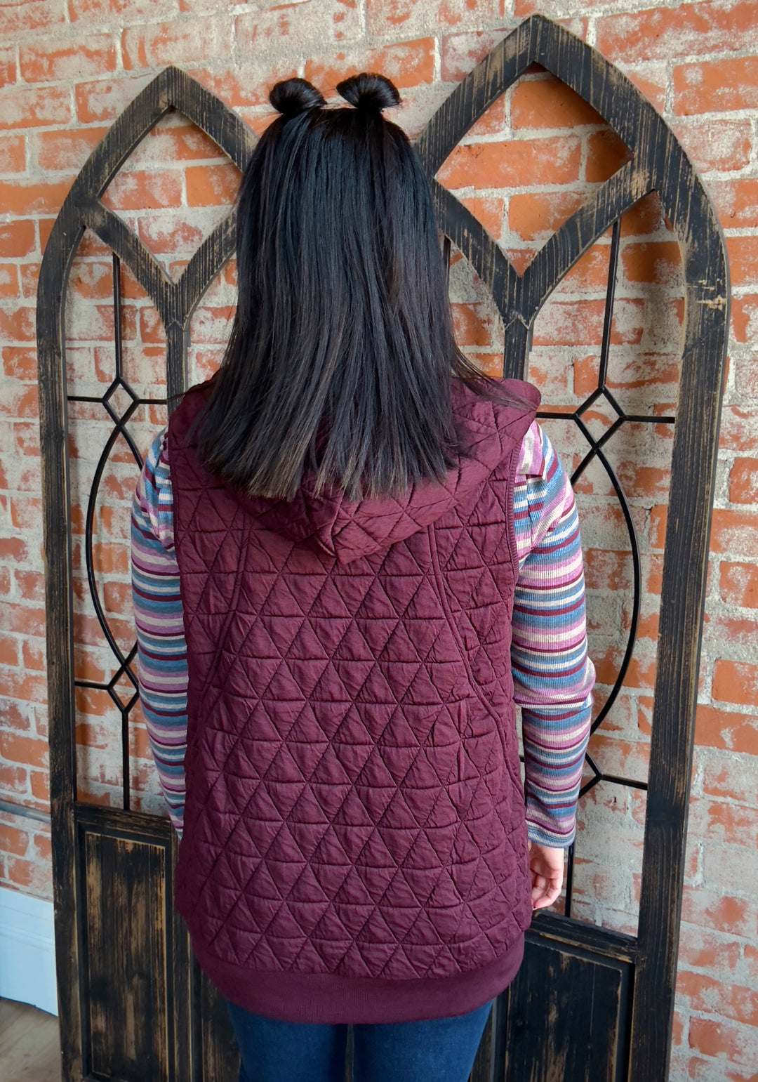 Epic Comeback Long Vest-Burgundy