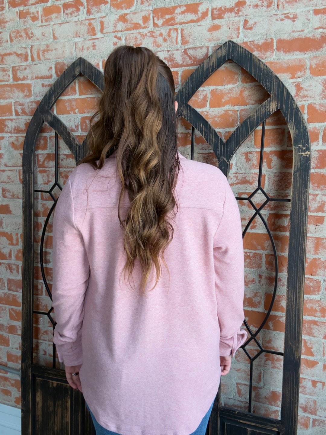 Teddy Soft Basic Shacket-Taffy Pink