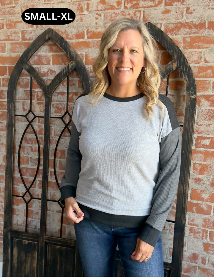The Time Of Day Color Block-Grey