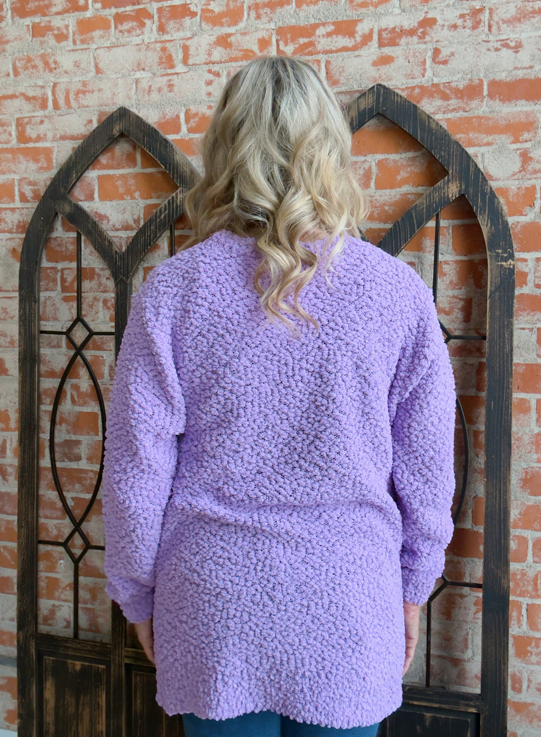 Wrap Me In Warmth Popcorn Cardigan-Lavender