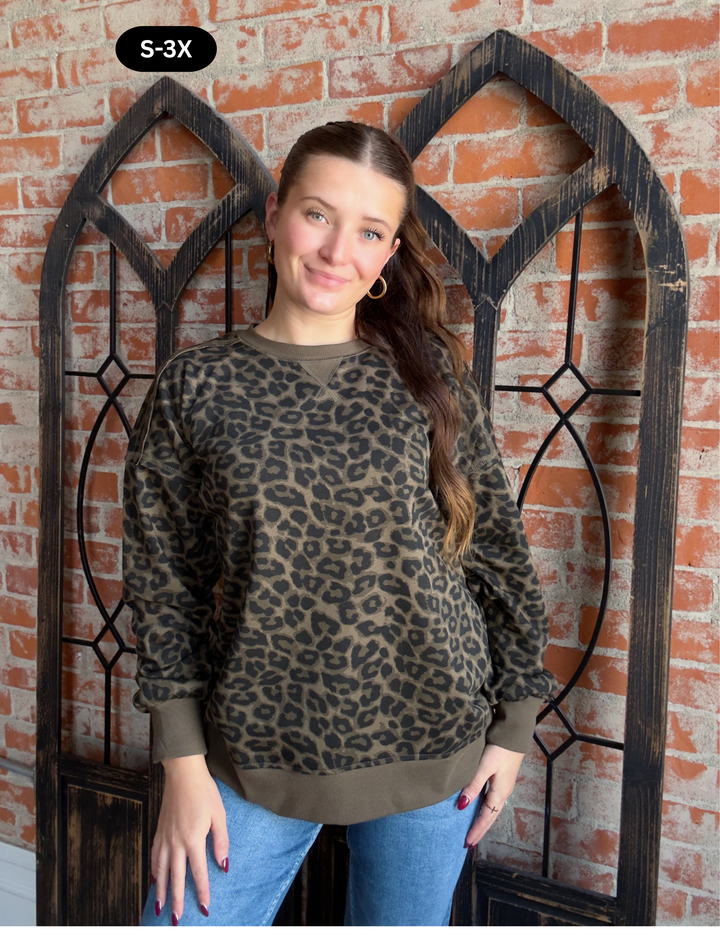 In The Fall Leopard Crewneck