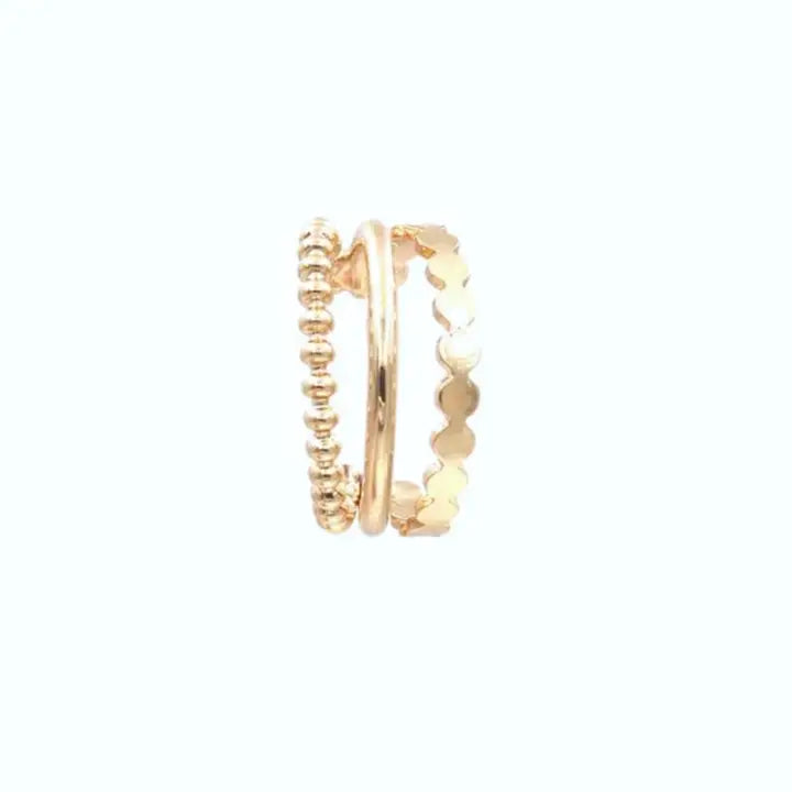 Gold Tri Hoop Earring